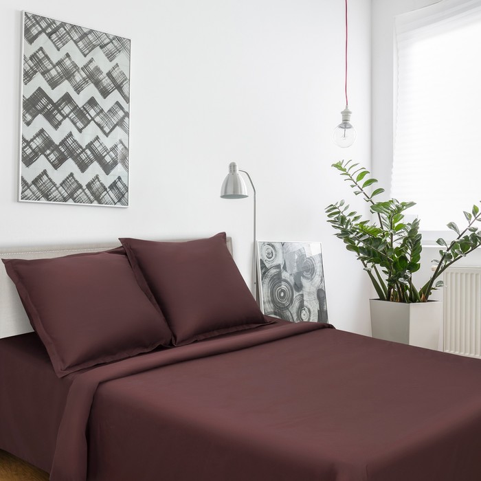 Постельное бельё "Этель" Терракотовое утро евро 200х217, 220х240, нав. 70х70-2шт, сатин 128 гр/м2