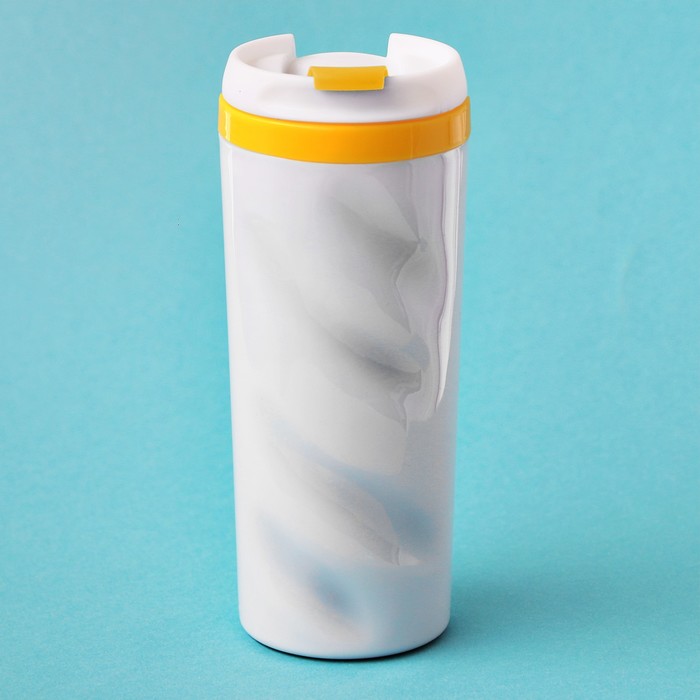 Термостакан бело-жёлтый "Волны", 350 мл