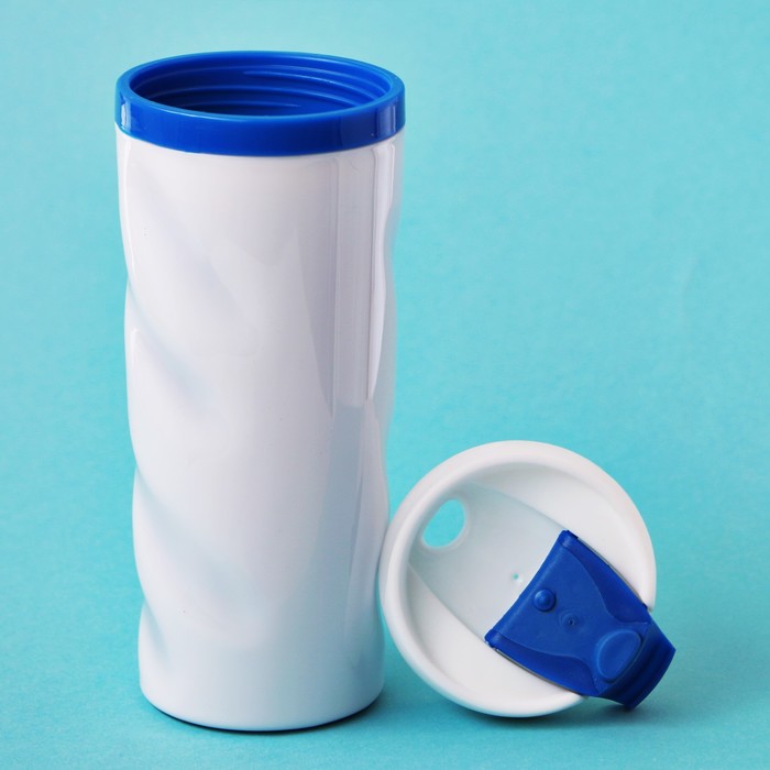 Термостакан бело-синий "Волны", 350 мл