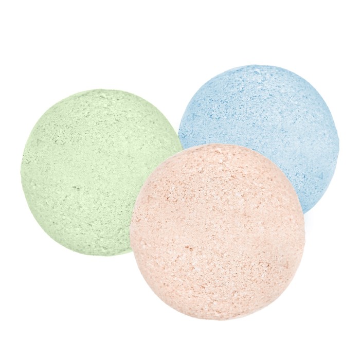 Набор для ванной "Сокровище пиратского острова": кармашек на 3 отделения из пластика и 3 бурлящих шара