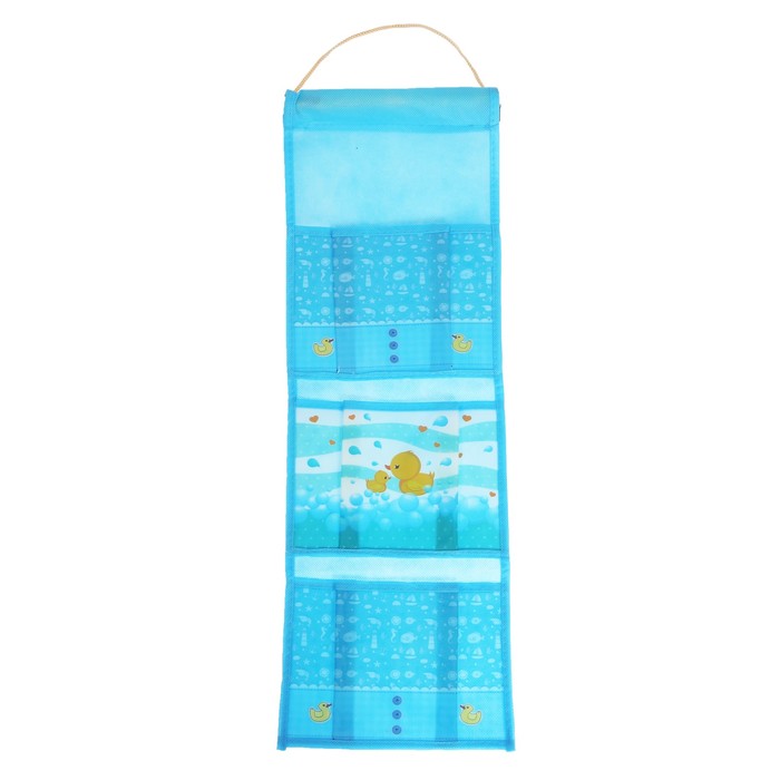 Набор для ванной "Забавные утята": кармашек на 3 отделения из пластика и 3 бурлящих шара