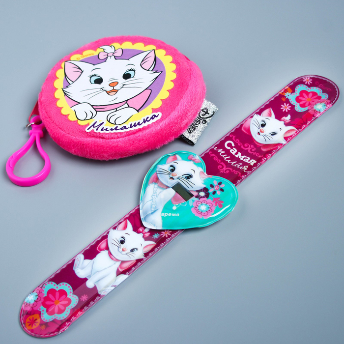 Подарочный набор "Милашка" часы + кошелек, Коты Аристократы