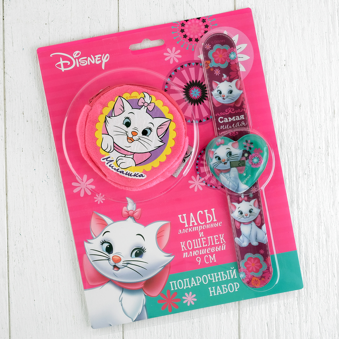 Подарочный набор "Милашка" часы + кошелек, Коты Аристократы