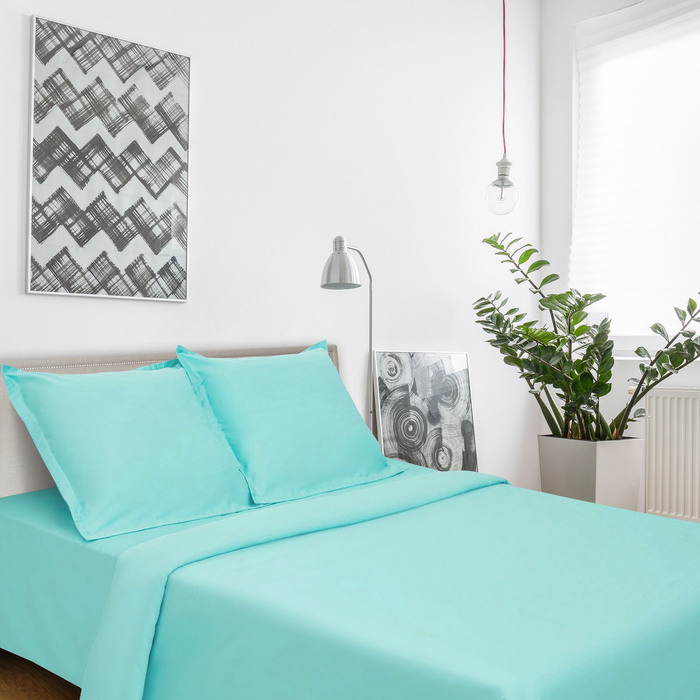 Постельное бельё "Этель" Лазурное блаженство 1,5 сп. 143х215, 150х214, нав. 70х70-2шт, сатин 128 гр/м2