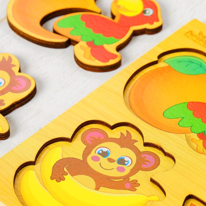 Пазл с элементами рамки-вкладки "Фруктики", 15 х 15 см