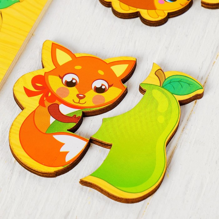 Пазл с элементами рамки-вкладки "Фруктики", 15 х 15 см