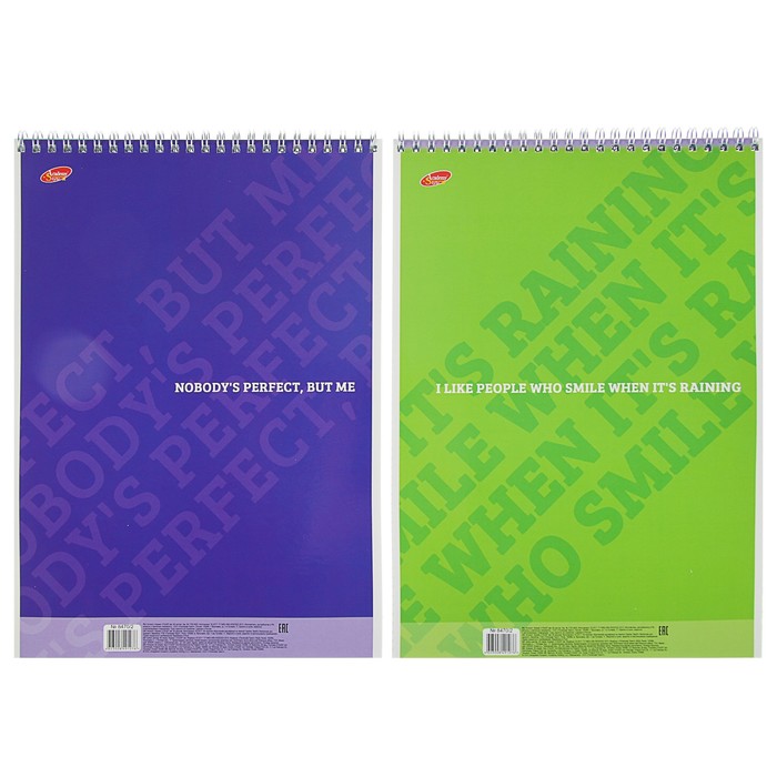 Блокнот А4, 60 листов на гребне "Монохром. Фразы", обложка мелованный картон, УФ-лак, жёсткая подложка