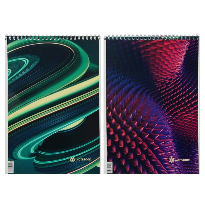 Блокнот А4, 60 листов на гребне "Яркие полоски", обложка мелованный картон, УФ-лак, жёсткая подложка