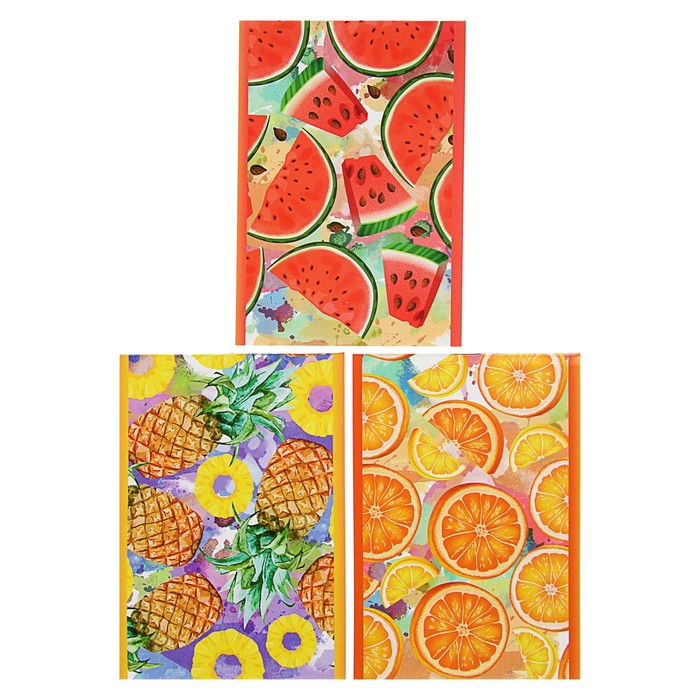 Блокнот А6, 24 листа на скрепке "Фрукты"