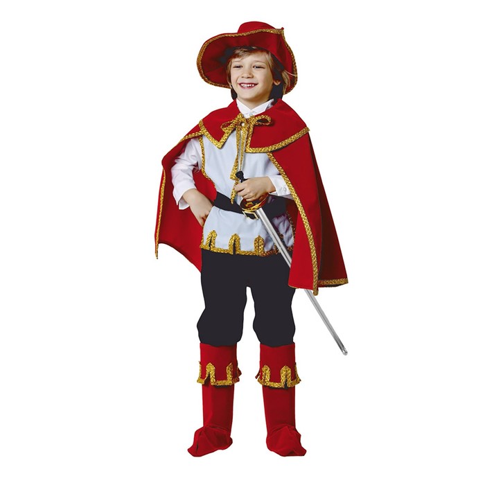 Карнавальный костюм "Кот в сапогах", бархат, р.32, рост 122 см