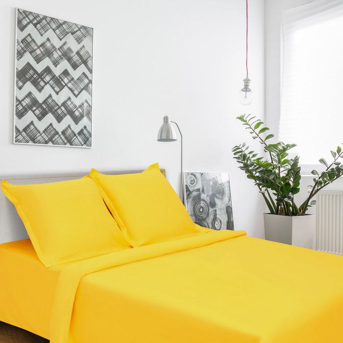 Постельное бельё "Этель" Шафрановое утро 2 сп. 175х215, 200х220, нав. 70х70-2шт, сатин 128 гр/м2