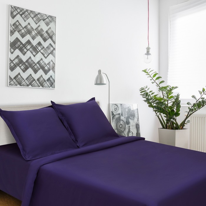 Постельное бельё "Этель" Черничные ночи 2 сп. 175х215, 200х220, нав. 70х70-2шт, сатин 128 гр/м2