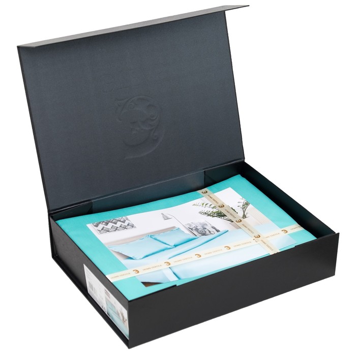 Постельное бельё "Этель" евро Лазурное блаженство 200х217 см, 220х240 см, наволочки 50х70 + 3 см - 2 шт., сатин 128 г/м²