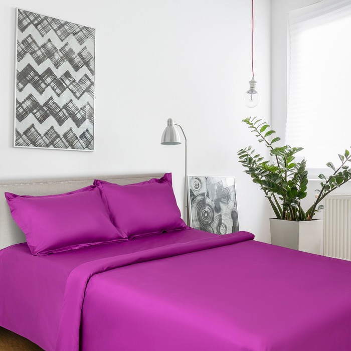 Постельное бельё "Этель" 2 сп. Пурпурное сияние 175х215 см, 200х220 см, наволочки 50х70 + 3 см - 2 шт., сатин 128 г/м²