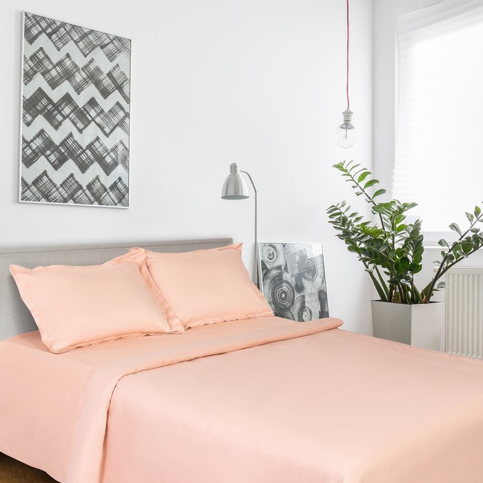 Постельное бельё "Этель" дуэт Розовая колыбельная 143х215 см - 2 шт., 220х240 см, наволочки 50х70 + 3 см - 2 шт., сатин 128 г/м²