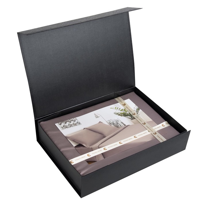 Постельное бельё "Этель" евро Серый опал 200х217 см, 220х240 см, наволочки 50х70 + 3 см - 2 шт., сатин 128 г/м²