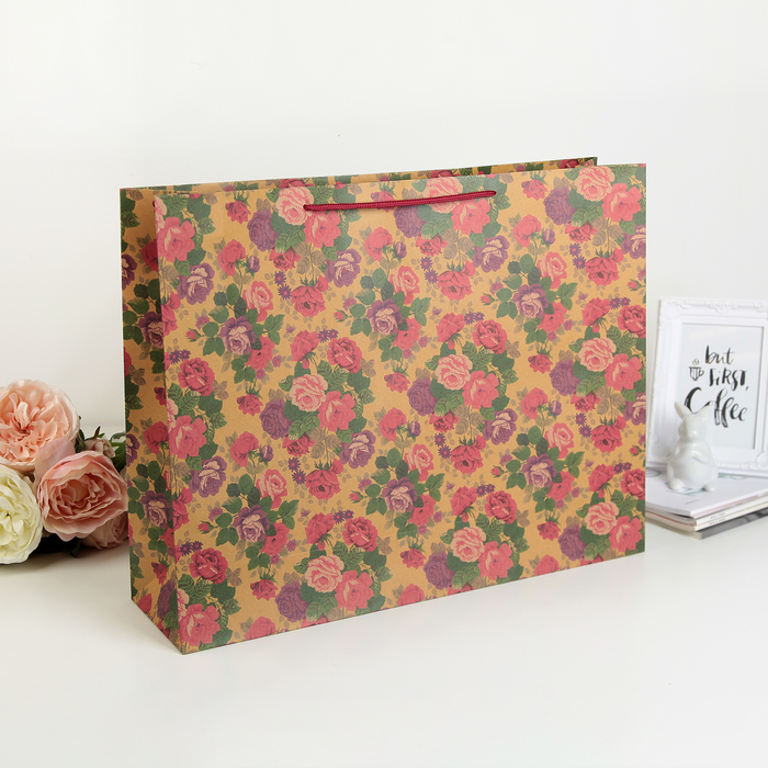 Пакет крафт "Многоцветие", 49 х 13 х 38 см