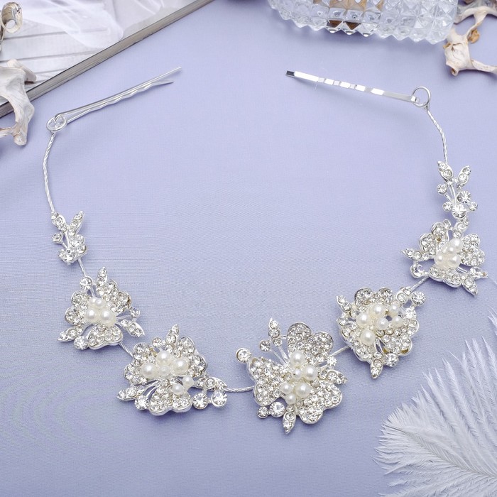 Аксессуар для причёски "Элегия" 25 см роскошь цветов