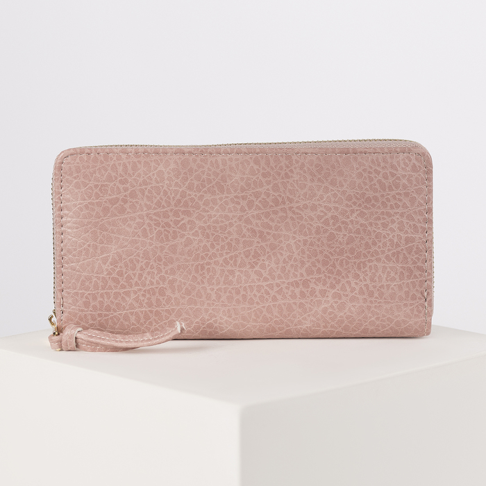 Кошелёк женский "Лейла", 3 отдела, для карт, для монет, цвет пудра