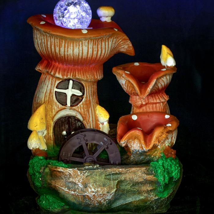 Фонтан "Домик мухоморчик" 18х25 см (с подсветкой) 298410