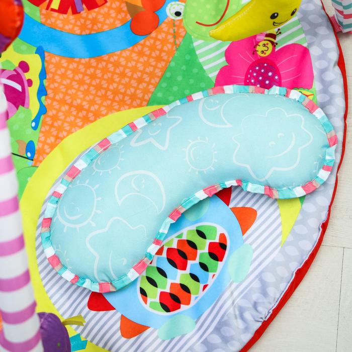 Развивающий коврик с дугами «Ёжик на прогулке», 5 игрушек, с подушечкой