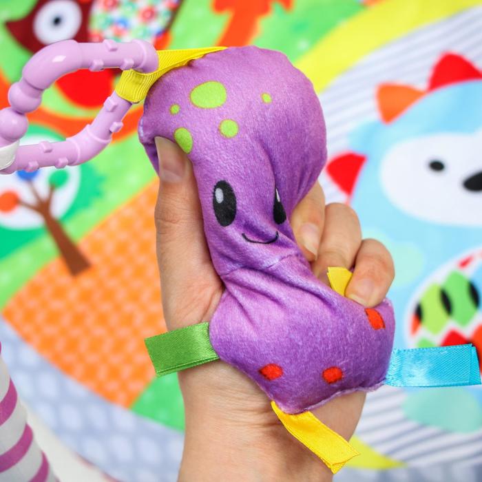 Развивающий коврик с дугами «Ёжик на прогулке», 5 игрушек, с подушечкой