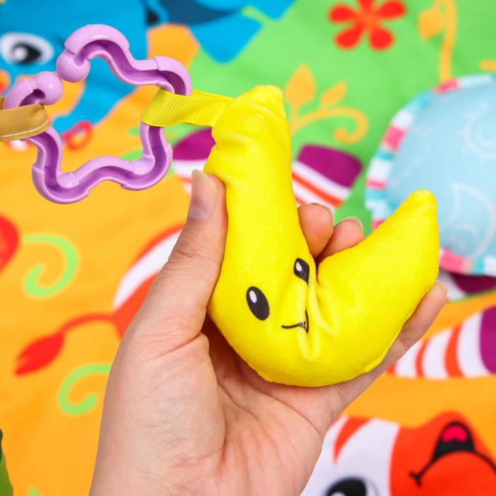 Развивающий коврик с дугами «Зоо», 5 игрушек, с подушечкой, музыкальная игрушка