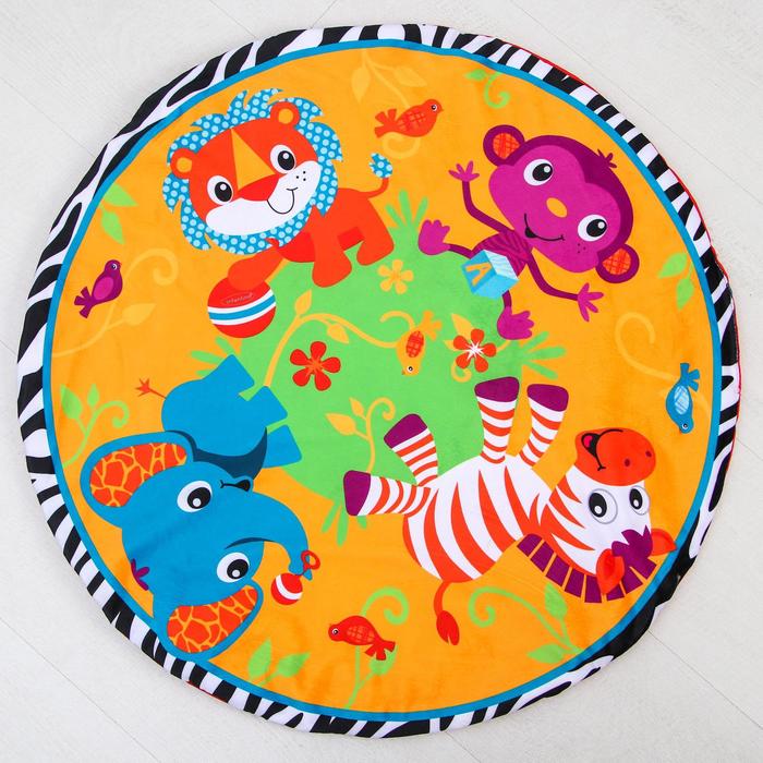 Развивающий коврик с дугами «Зоо», 5 игрушек, с подушечкой, музыкальная игрушка