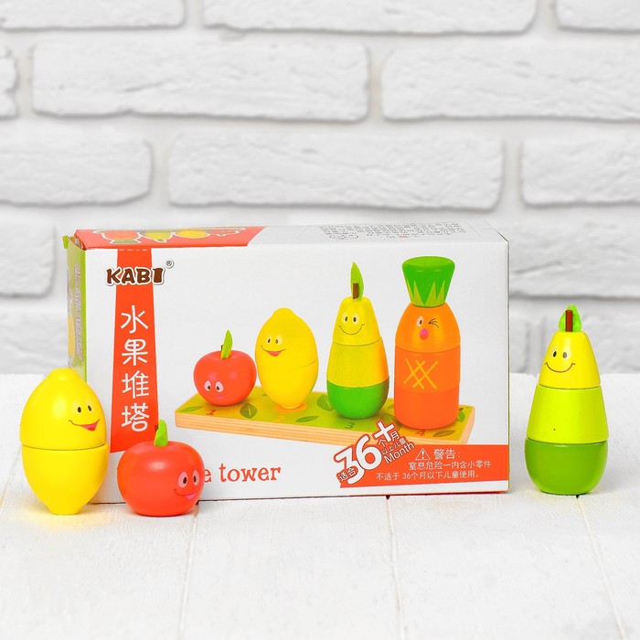 Пирамидка логическая "Фрукты-овощи"