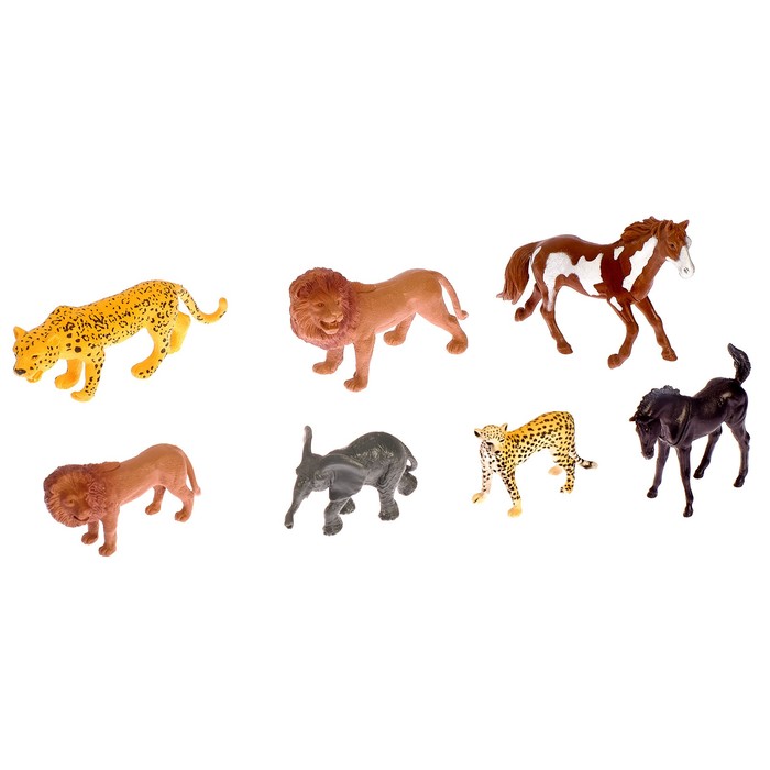 Набор животных "Мама и дитя", 7 фигурок