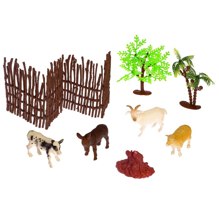 Набор животных "Обитатели фермы", 4 фигурки с аксессуарами