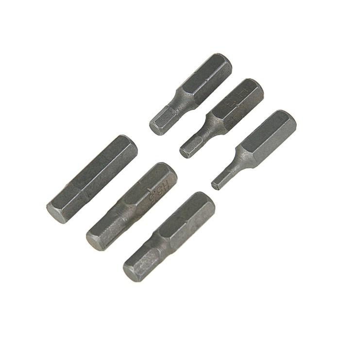 Набор бит TUNDRA basic, HEX, сталь CrV, 6 шт, 25 мм