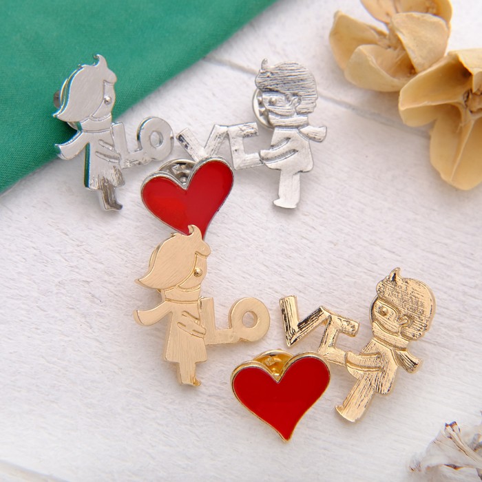 Набор значков "LOVE", цвет МИКС