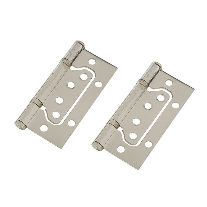 Петля-бабочка, 100х75х2.5 мм, универсальная, без врезки, цвет матовый никель, 2 шт.