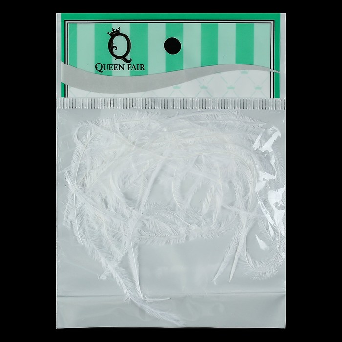 Перья для декора ногтей, цвет белый