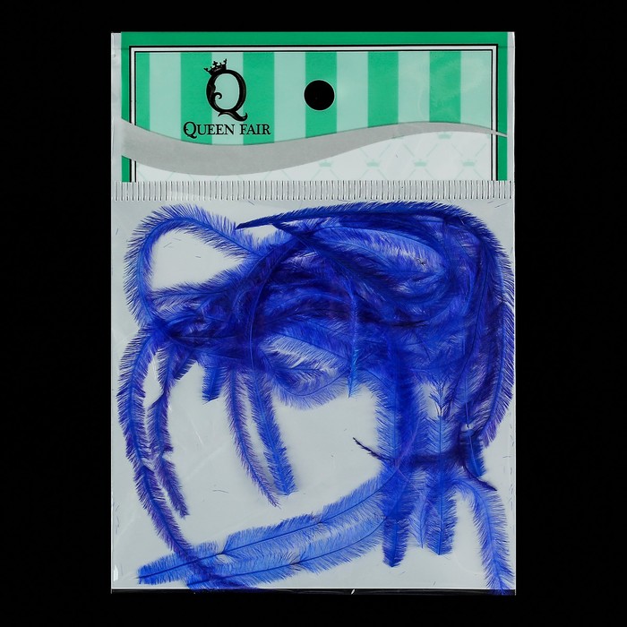 Перья для декора ногтей, цвет синий