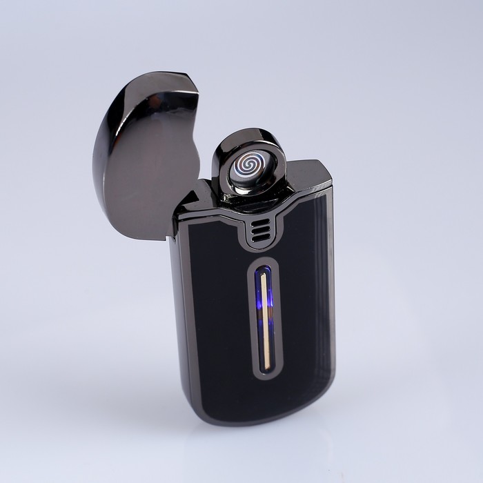 Зажигалка электронная, USB в комп-те, черная , 3,5*7 см