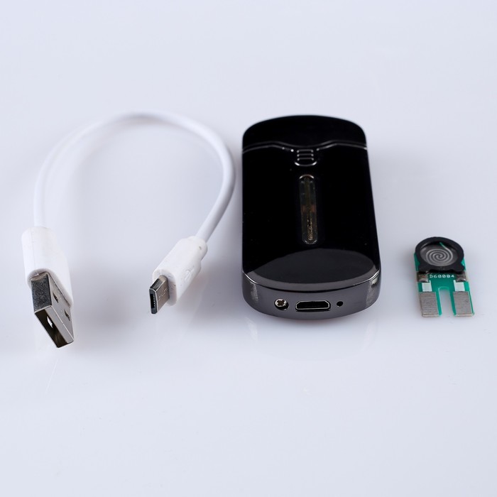 Зажигалка электронная, USB в комп-те, черная , 3,5*7 см