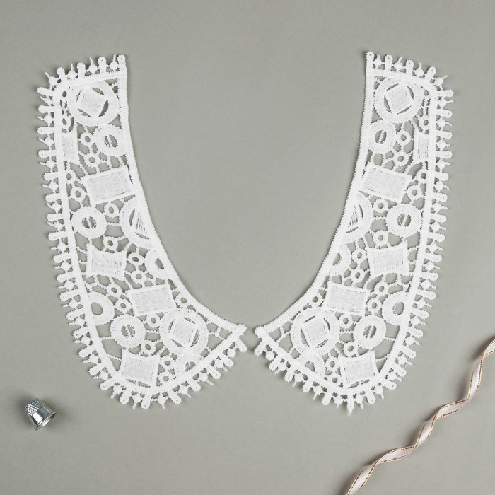 Воротник пришивной, 23*10см, пара, цвет белый, z61