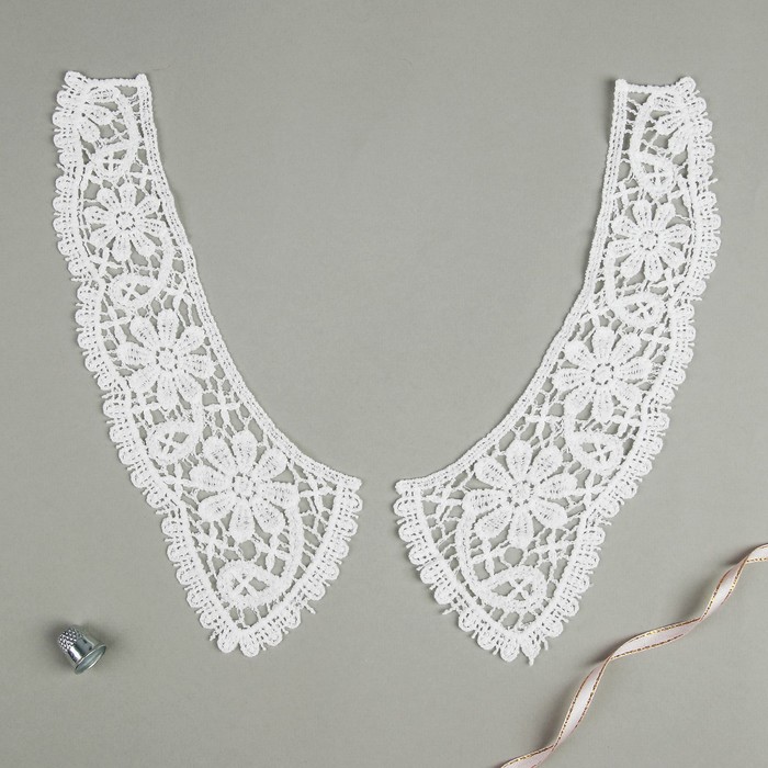 Воротник пришивной, 23*10см, пара, цвет белый, z63