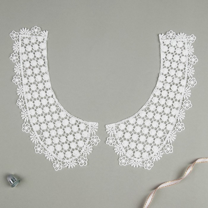 Воротник пришивной, 23*10см, пара, цвет белый, z65