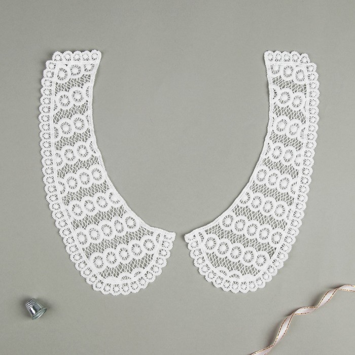 Воротник пришивной, 23*10см, пара, цвет белый, z66