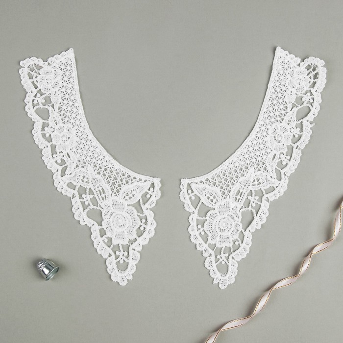 Воротник пришивной, 23*10см, пара, цвет белый, z67