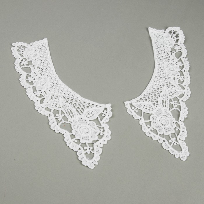 Воротник пришивной, 23*10см, пара, цвет белый, z67