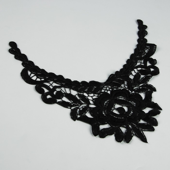 Воротник пришивной, 22*22см, цвет чёрный