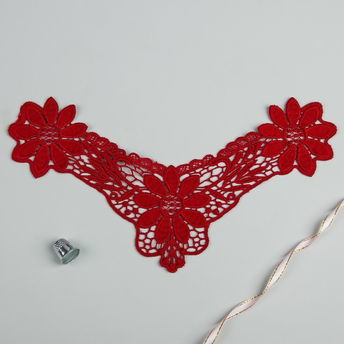 Воротник пришивной, 24,5*17см, цвет бордовый