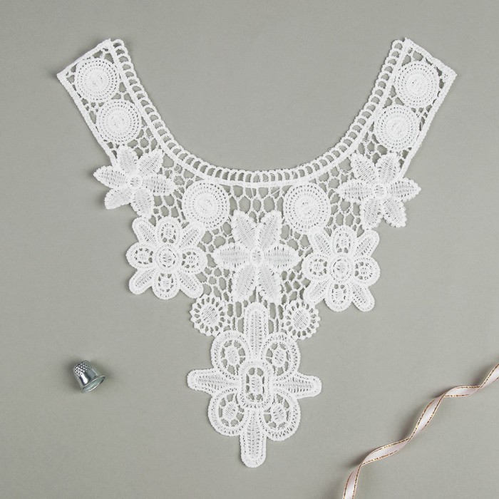 Воротник пришивной, 27*29см, цвет белый