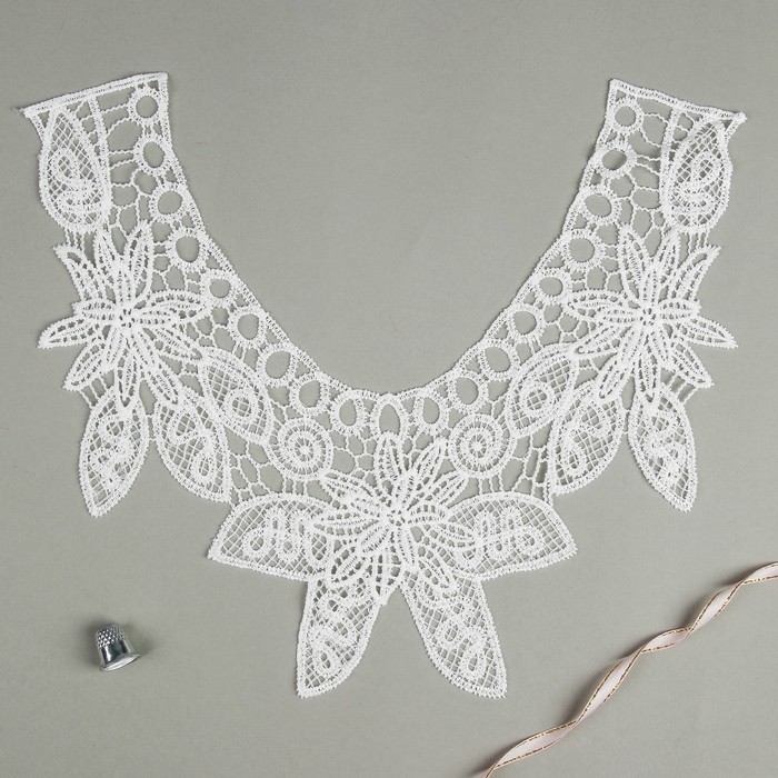 Воротник пришивной, 25*26,5см, цвет белый