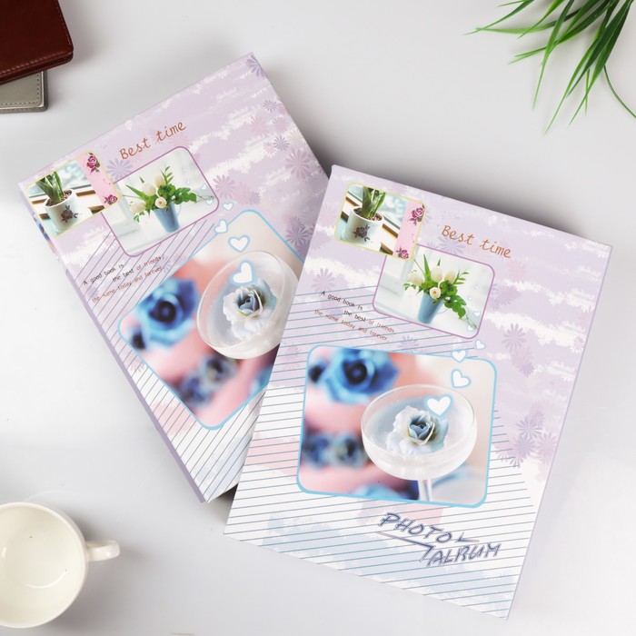 Фотоальбом на 120 фото 10х15 см "Нежность цветов" в коробке МИКС 29,5х22,5х5,5 см