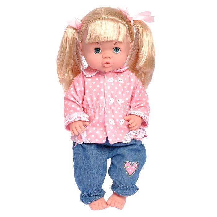 Пупс функциональный "Валюша-1" в костюмчике с аксессуарами, пьёт, писает